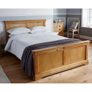 French - Kín Chân 1m8 x 2m : Giường Ngủ Gỗ Sồi - Tự Nhiên